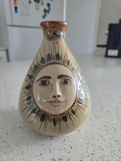 Mexican handpainted bud vase