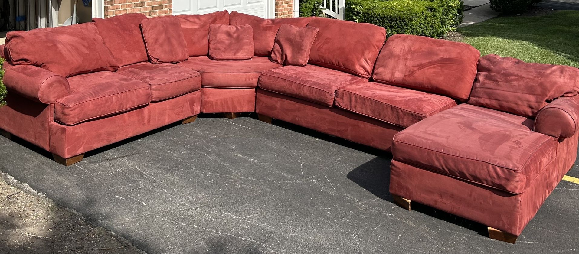 Red Sectional Couch Set With Pull Out Bed