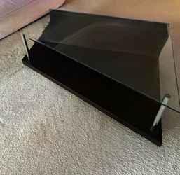 Copenhagen Glass Top Coffee Table with Black Base