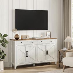 VASAGLE LIRY Collection - Buffet Cabinet, Coffee Bar Cabinet with 2 Drawers, Adjustable Shelves, Sideboard Storage with Cable Holes, Drawer Dividers, 