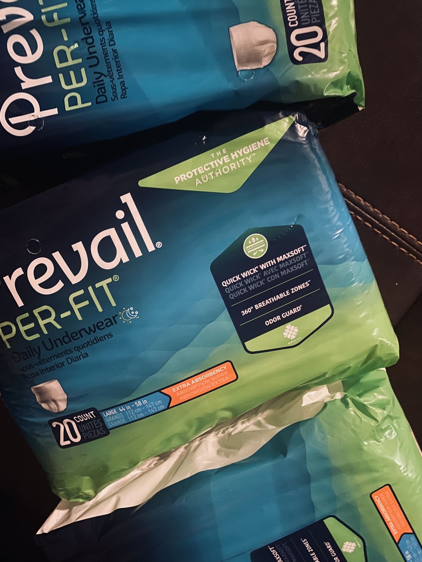 1 box for $50-Adult pull up style diapers size large. I also have a couple bags of size medium for $15 per bag. Pick up in yakima near 40th and fruit