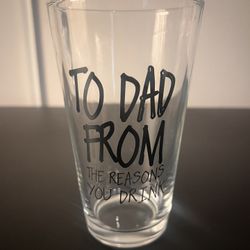 Humorous Beer Glass Fathers Day Dad Gifts from Daughter Son Wife 16oz. Funny