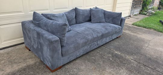 MOVING SALE: Upholstered 89.5 Gray Sofa