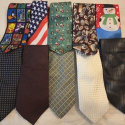 Lot of 19 Men's Ties & 24 Pocket Squares