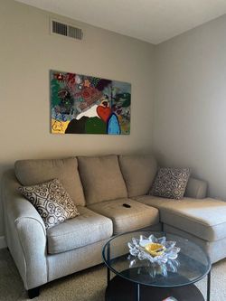 Grey sectional (changeable sides)