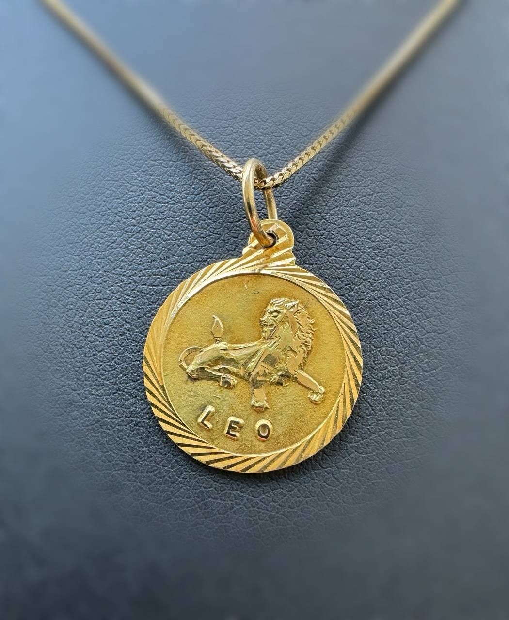 14k solid yellow gold Gemini Zodiac Leo Pendant charm