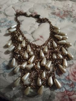 Vintage Drop Pearl Necklace 