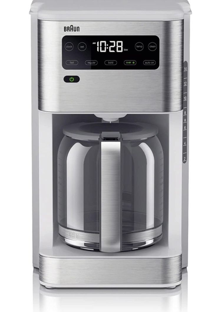 NEW - Braun KF5650WH PureFlavor Drip 14 cup Coffee Maker, White
