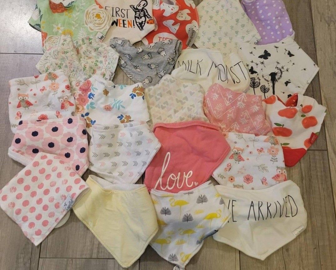 Huge Lot of Baby Toddler Drool Bibs