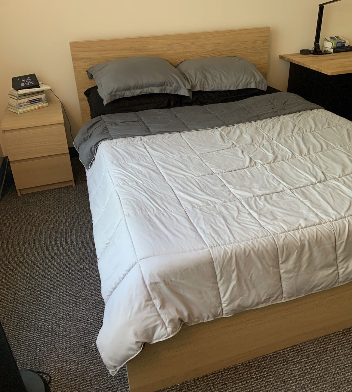 IKEA BED FRAME + NIGHTSTAND + DRAWERS