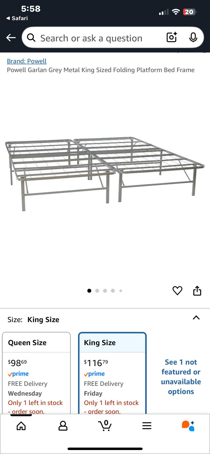 King bed metal frame base