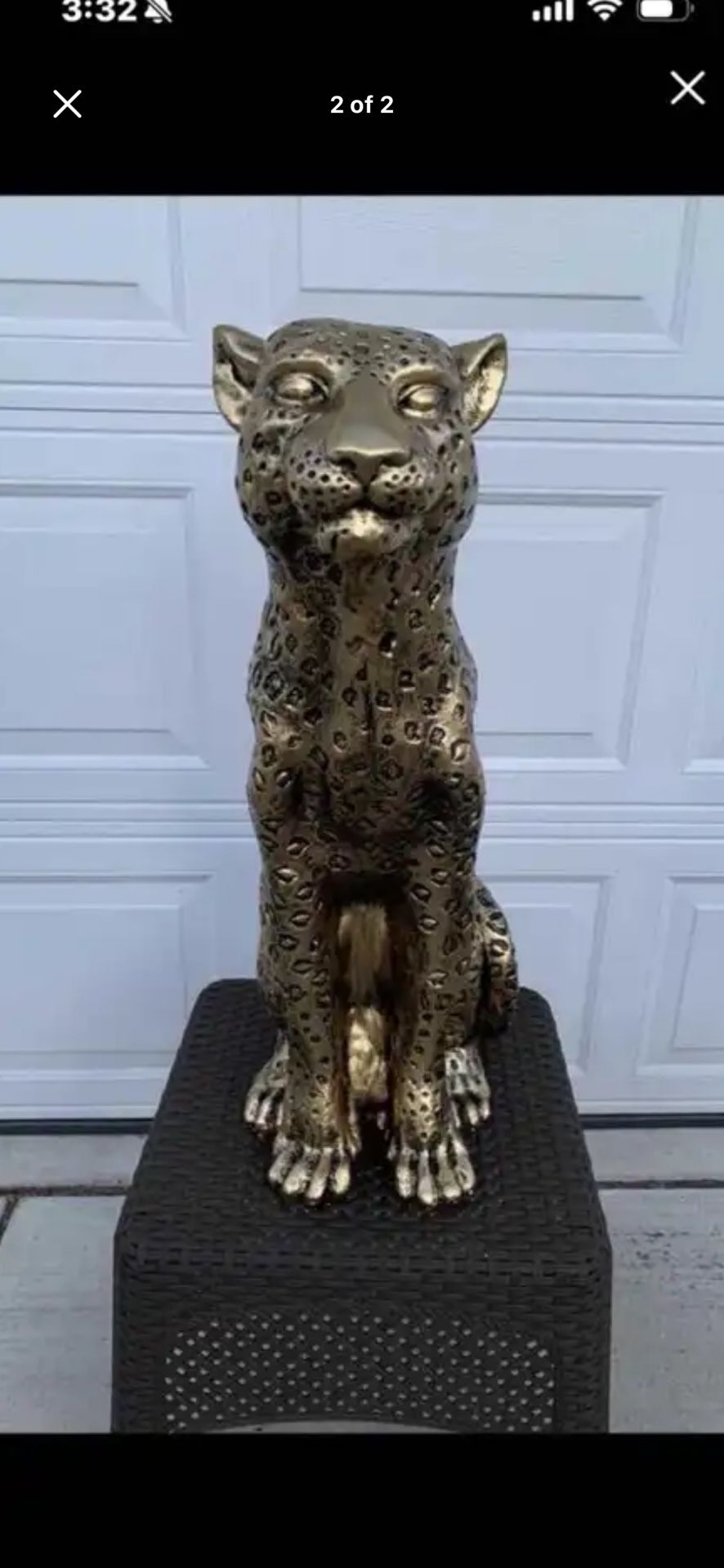 Golden Leopard Statue 3 Feet Tall