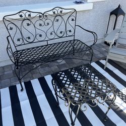 Wrought Iron Italianate Sofa With Table