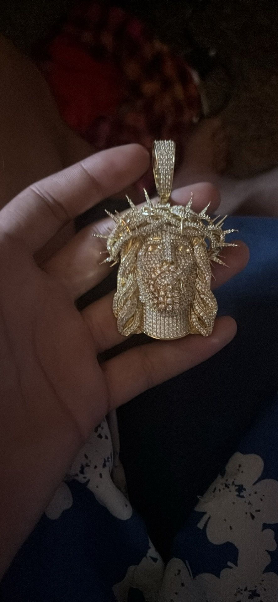 Gold, plated Jesus pendant
