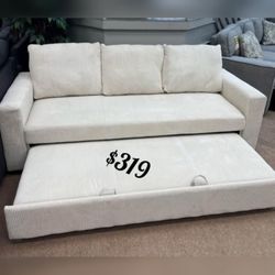 Beige Color Pull Out Sofa