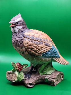 Porcelain figurine is vintage homa , masterpiece , porcelain quail bird