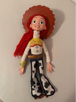 Disney Toy Story Jesse Doll Toy 14" Pull String Talks Yarn Hair Works with Hat
