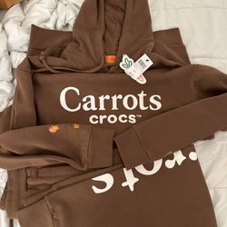 Carrots X Crocs Collab Hoodie And Sweatpants Brown New
