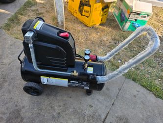 Husky 8 Gal. 150 PSI Portable Electric Oil-Free Horizontal Hotdog Air Compressor with Rubber Wheels and 1-Quick Coupler