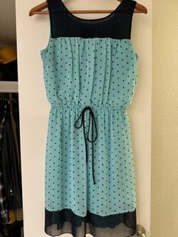 teal polka dot dress size 6