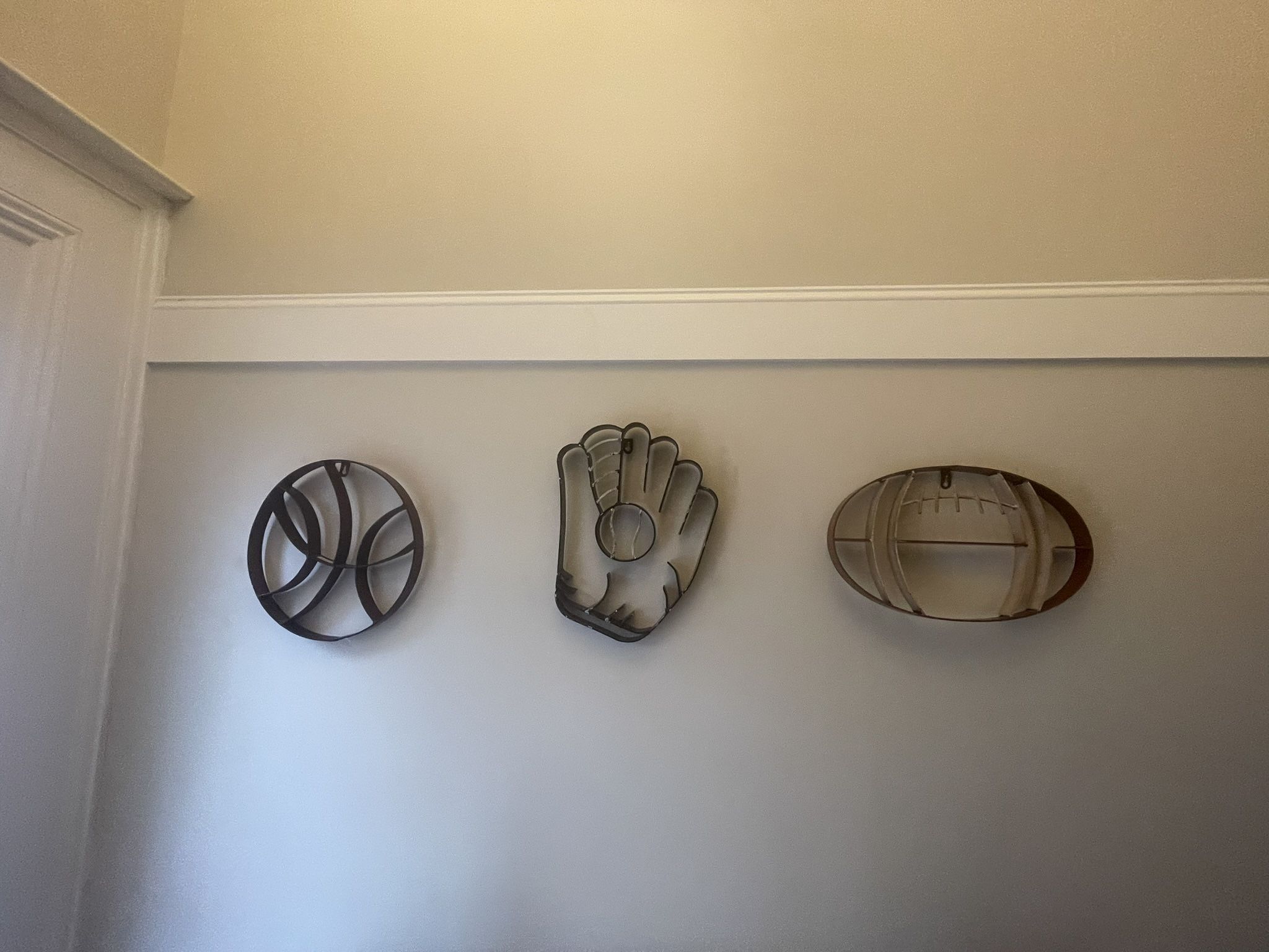 THREE WROUGHT IRON ROOM WALL DECOR