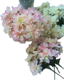 Artificial Dahlia Flower Bouquets pinkish, yellow