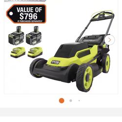 Lawn mover Ryoby 20” batteries y Cargador