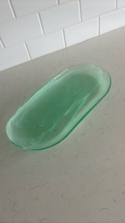 Beautiful Green And White Glass Serving Plate
