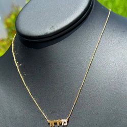 Jewelry 14k yellow gold cable chain necklace 17.00” natural diamonds 0.1CTW 1.00 mm width Hebrew Jewish pendant charm