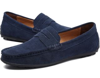  Men’s Suede Penny Loafers ( blue one pair, brown