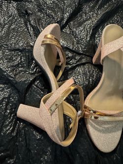 Rose gold glitter heels