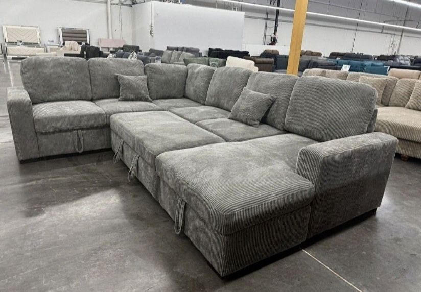 ✅️✅️4-Piece Convertible Sectional Sleeper Sofa, Chaise Storage, Sofa Storage & USB Port✅️✅️