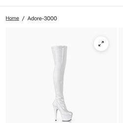 White Pleaser boots Size 7