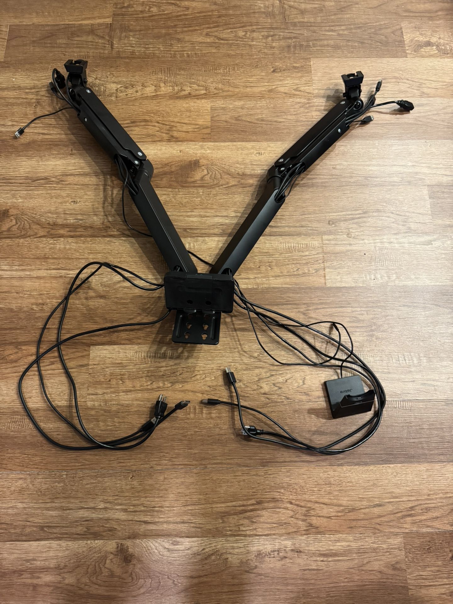 AVLT Dual Monitor Holder with Attached Cables - Excellent Condition