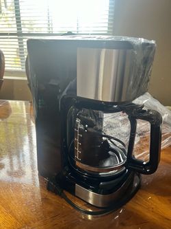 12-Cup Drip Coffee Maker Black and Stainless