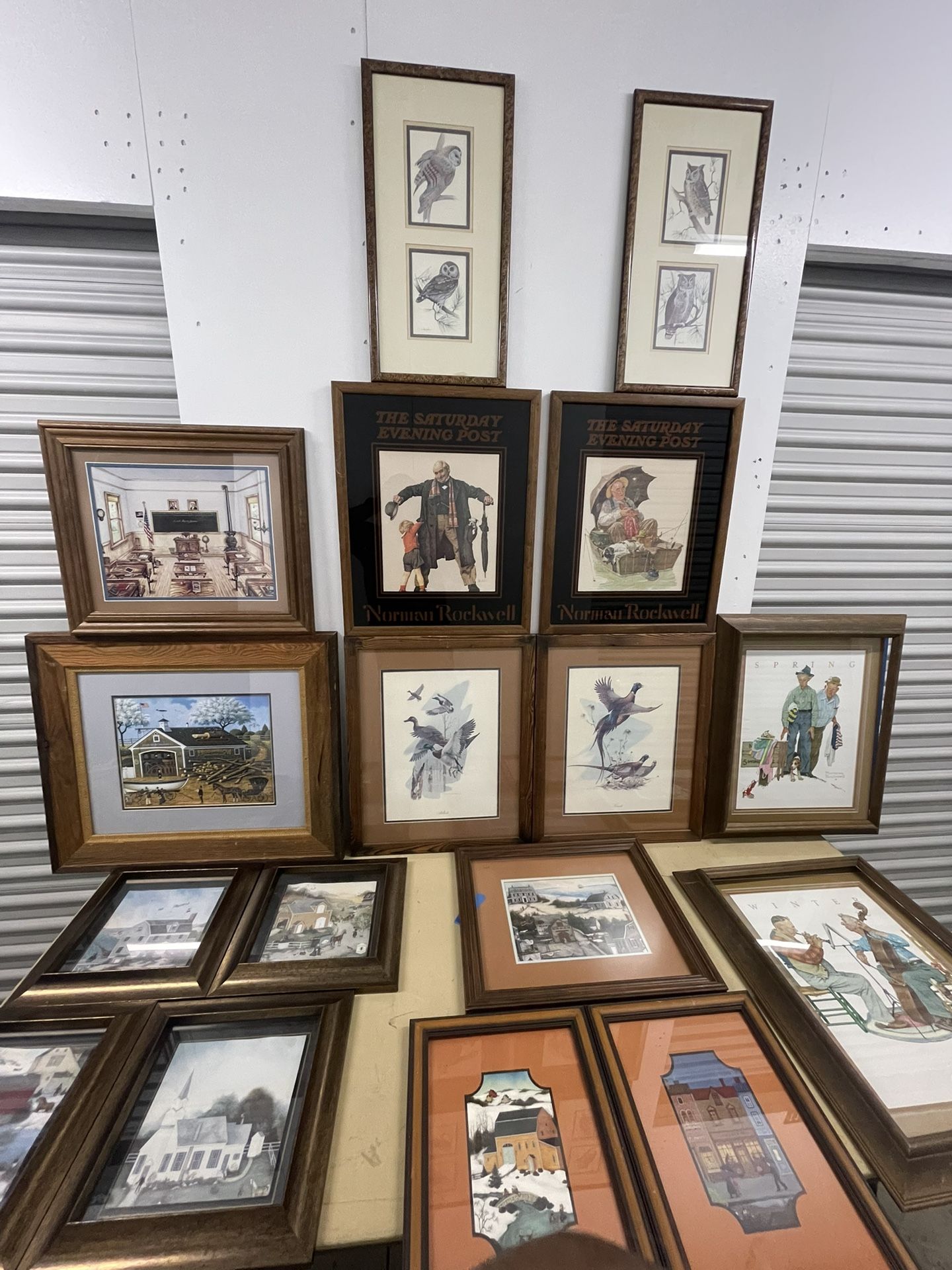 Pictures Frames, Norman Rockwell Prints, H. Hargrove, Charles Wysocki, Good Condition, Ask Pricing