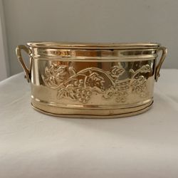 Vintage Hollywood Regency Solid Brass Planter by Hosley 2.4” H 5.5” W