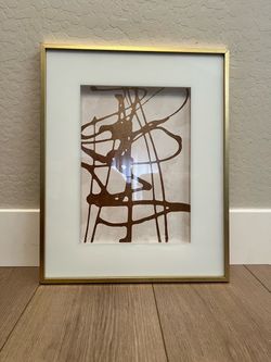 21x17 Glass Matte Gold Framed Abstract Wall Art from At Home