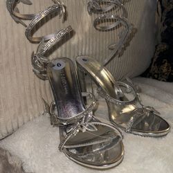 Spiral Butterfly Heels Silver