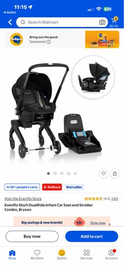 Evenflo Shyft DualRide Infant Car Seat and jeep Stroller Combo