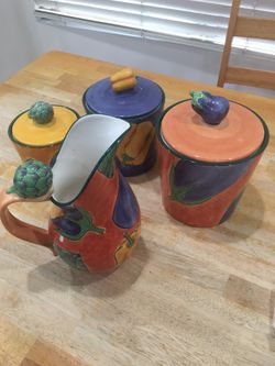 Kitchen canister set and pitcher