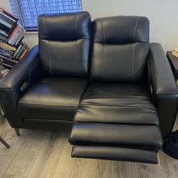 Leather Electric  Loveseat Recliner 