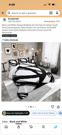 Erosebridal Black and White Comforter Set and Sheet set Full Size