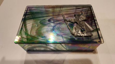Stained Glass Box With Wizard
