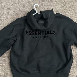 black essential hoodie