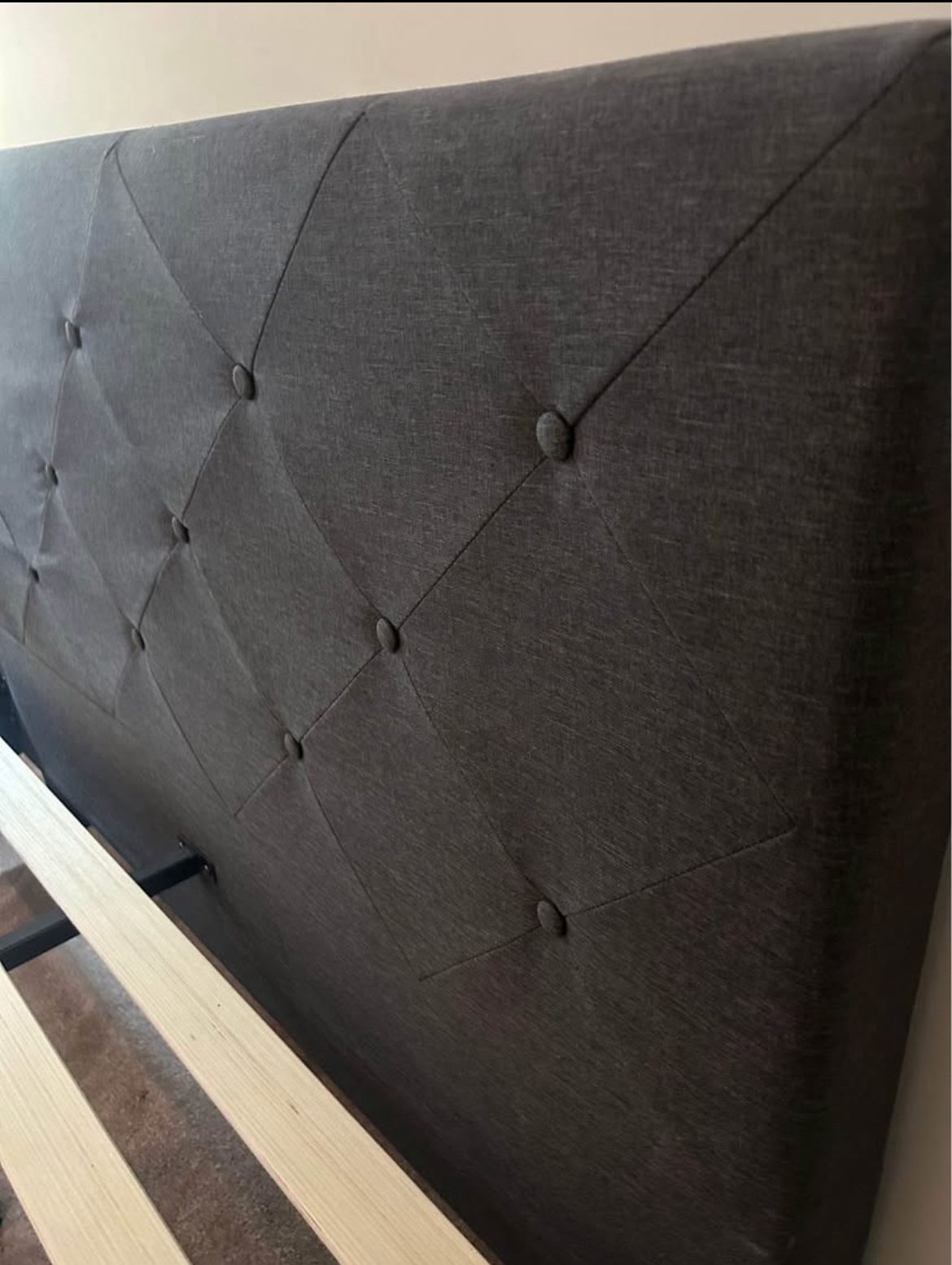 Upholstered Bed Frame With Headboard (Full)