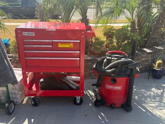 Mechanics Rolling Tool Cabinet & Shop Vac Set