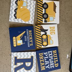 Children's Construction Wall decor