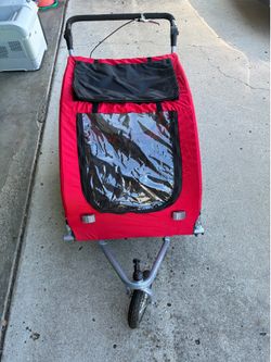 Dog Bike Trailer, Pet Stroller Bicycle Carrier w/ Hitch