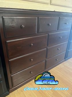 Brown nine drawer dresser pinewood chest cajonera Comoda de Pino Nuevo